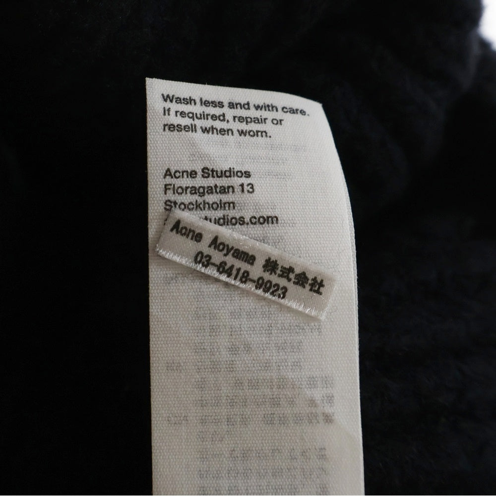 Acne Studios(アクネ ストゥディオズ) ウール混 ニットキャップ ビーニー 帽子 ブラック FN-UX-HATS000143