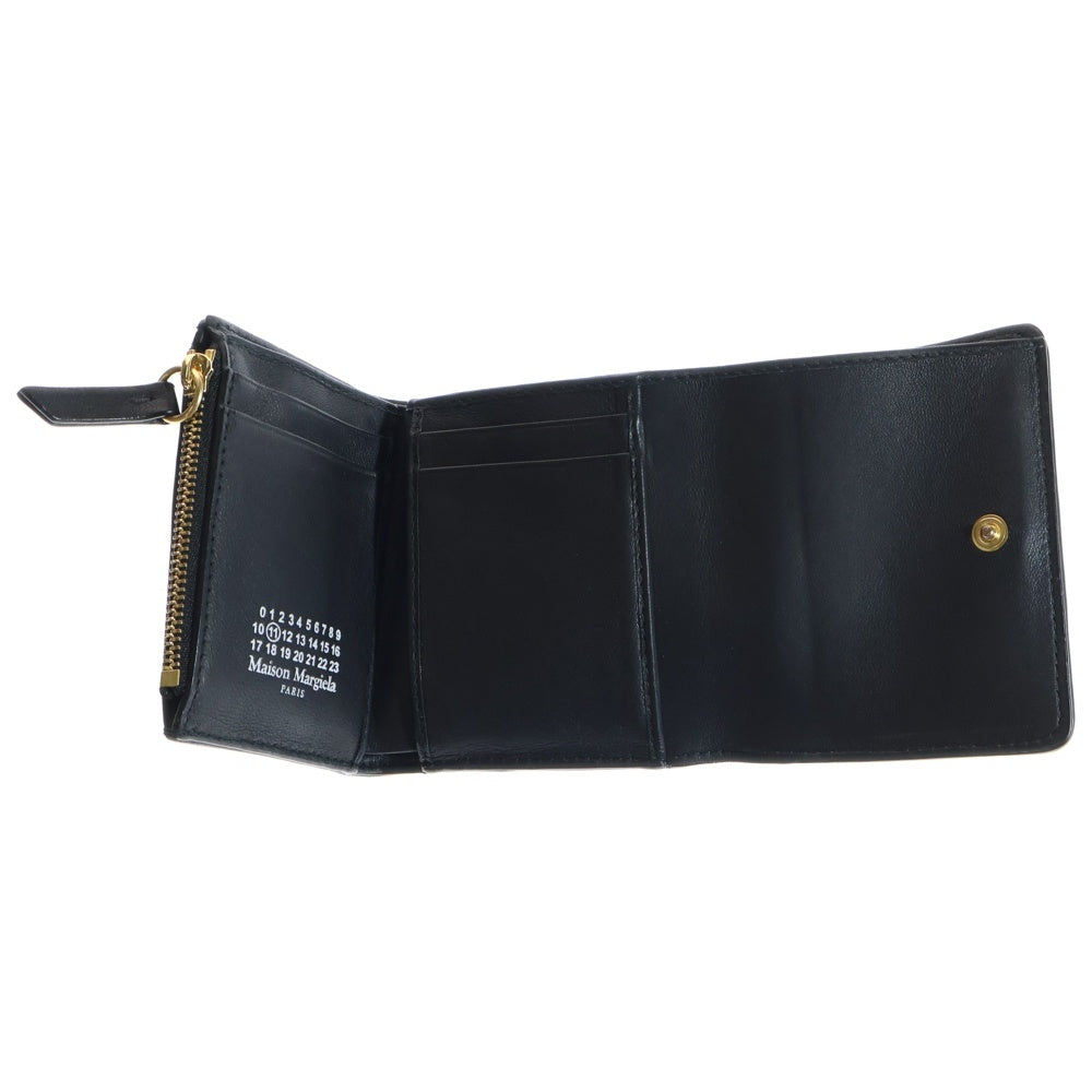 Maison Margiela 11(メゾンマルジェラ11) GLAM SLAM グラムスラム レザー 三つ折り財布 コンパクトウォレット ブラック S56UI0138