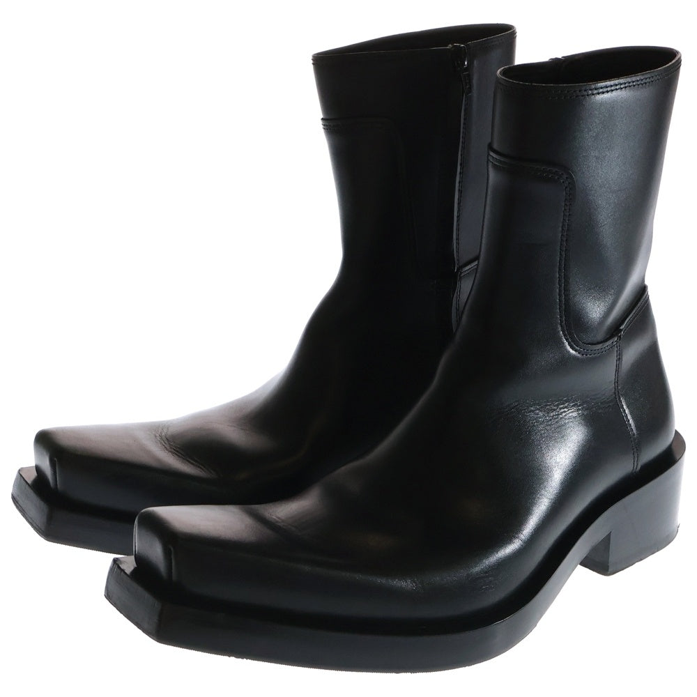 BALENCIAGA(バレンシアガ) SANTIAGO BOOTIE 745530 サイドジップ レザーブーツ ブラック