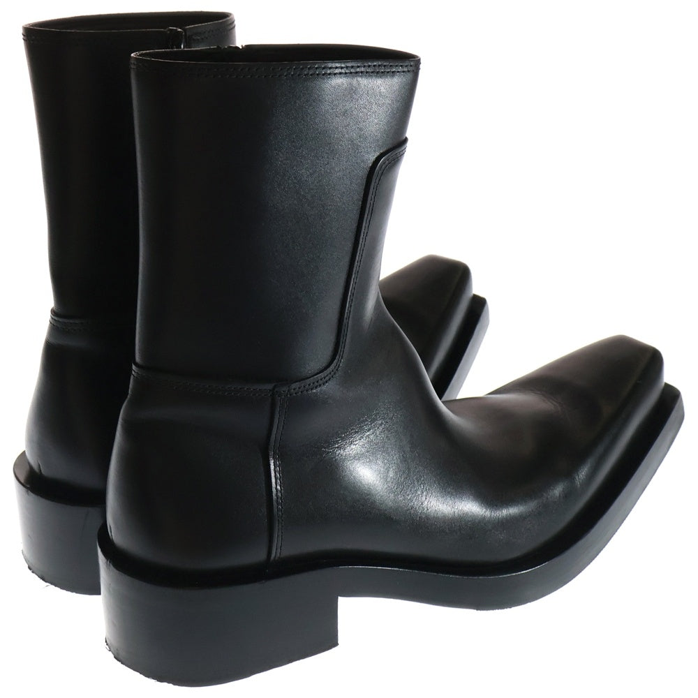 BALENCIAGA(バレンシアガ) SANTIAGO BOOTIE 745530 サイドジップ レザーブーツ ブラック