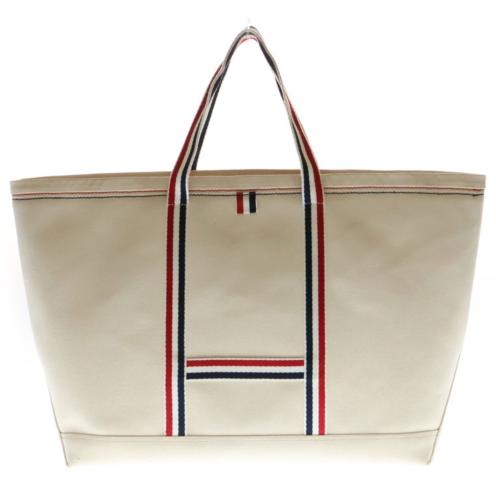 THOM BROWNE(トムブラウン) キャンバス ストライプ ミディアムトートバッグ MAG271A-07164-114 ベージュ
