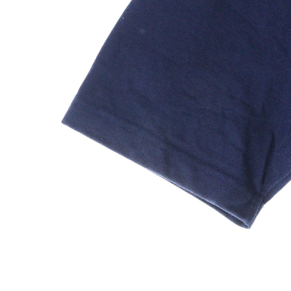 THOM BROWNE(トムブラウン) Vネック ストライプコットン半袖Tシャツ 01111C5007 ネイビー