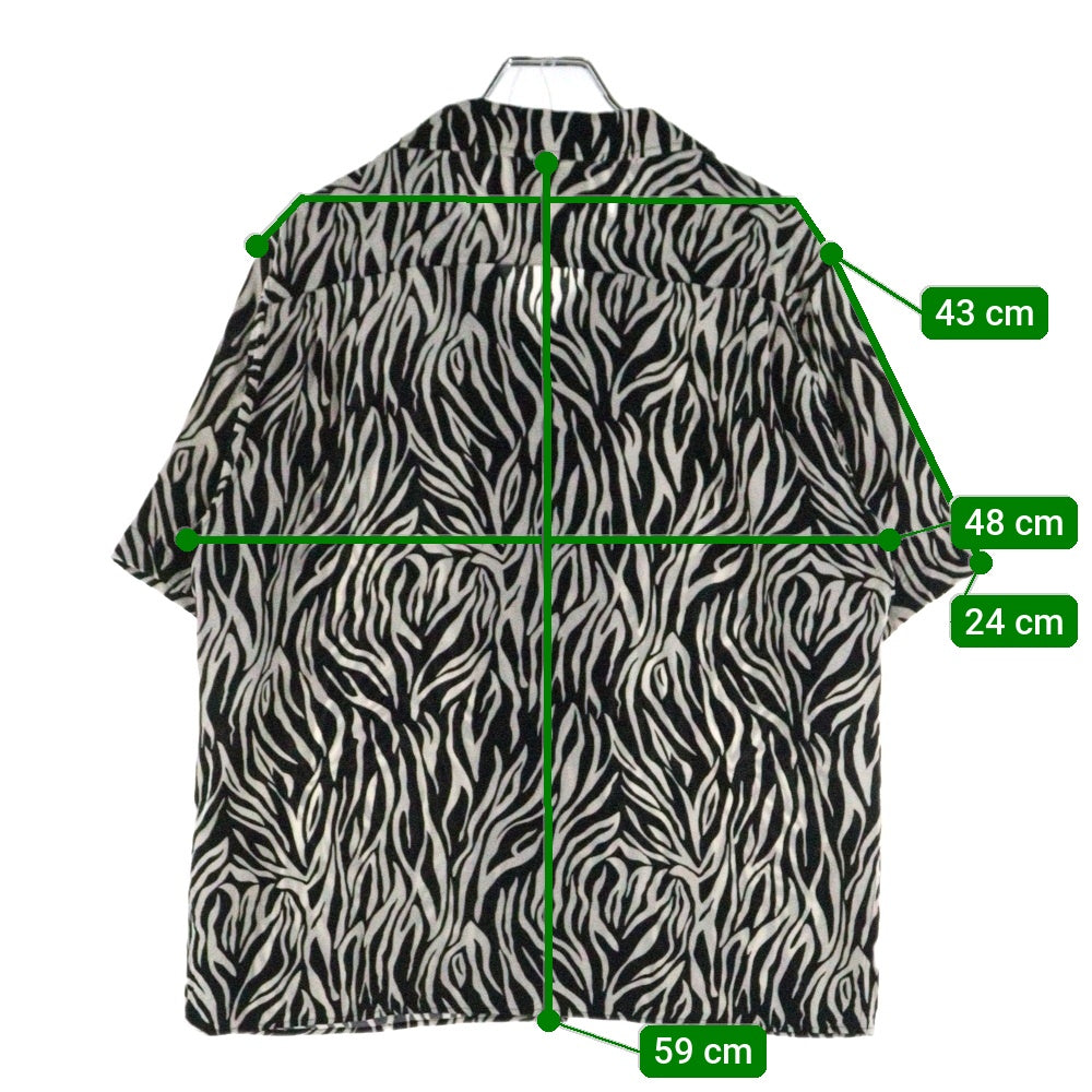 CELINE(セリーヌ) 20SS ゼブラ柄 オープンカラー半袖シャツ 2C036843H ホワイト/ブラック