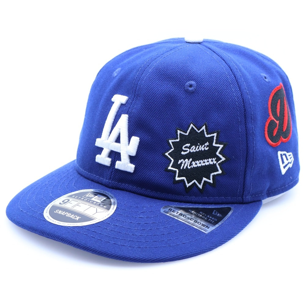 SAINT MICHAEL(セントマイケル) 25SS ×NEW ERA ×MLB NE_CAP/DODGERS ドジャース スナップバックワッペンロゴキャップ 帽子 SM-HR8-0000-C46 ブルー