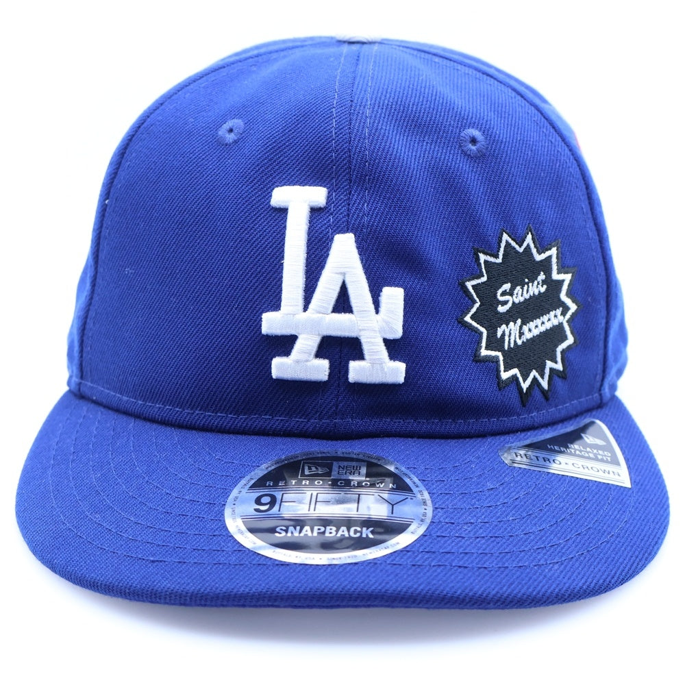 SAINT MICHAEL(セントマイケル) 25SS ×NEW ERA ×MLB NE_CAP/DODGERS ドジャース スナップバックワッペンロゴキャップ 帽子 SM-HR8-0000-C46 ブルー
