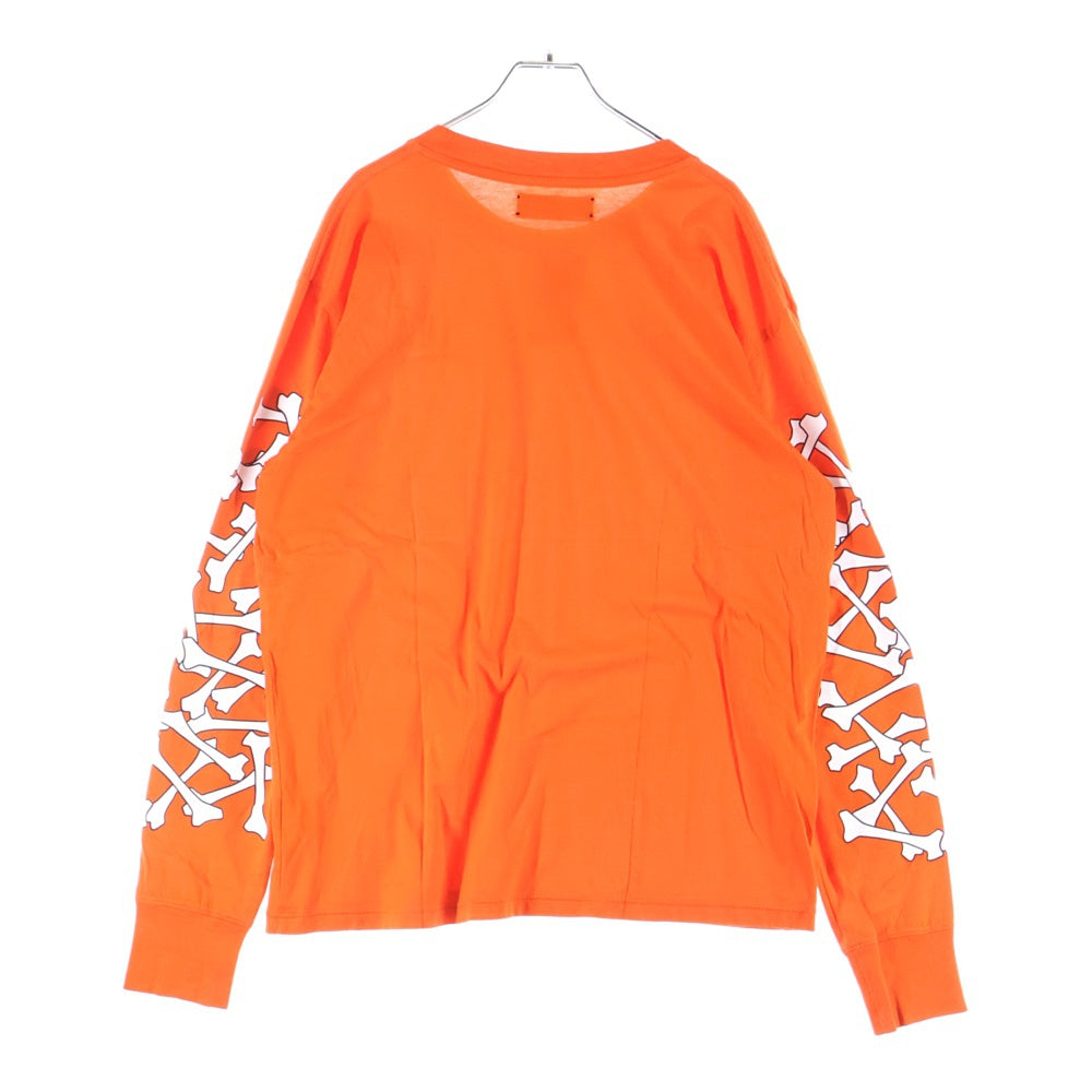 AMIRI(アミリ) ハリウッドロゴ ボーンプリント 長袖Tシャツ カットソー オレンジ PS22MJG022