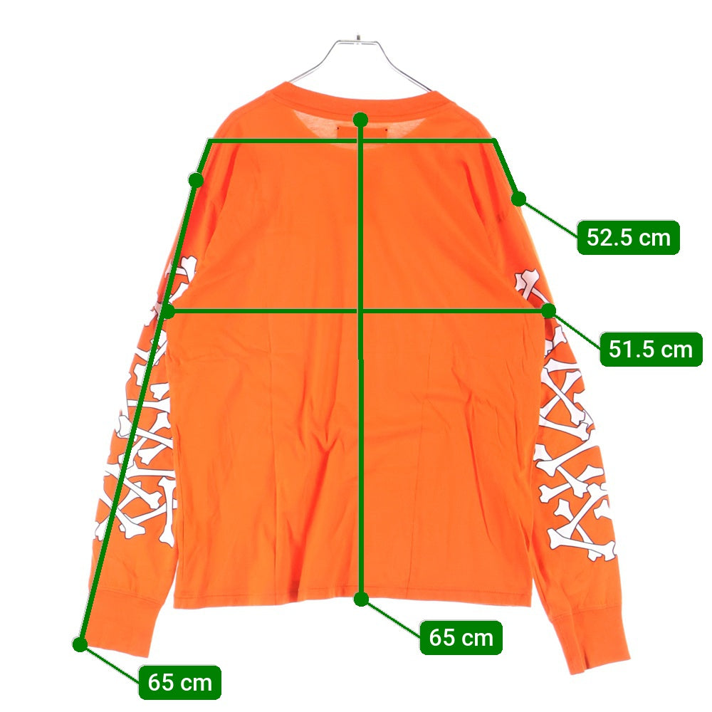 AMIRI(アミリ) ハリウッドロゴ ボーンプリント 長袖Tシャツ カットソー オレンジ PS22MJG022