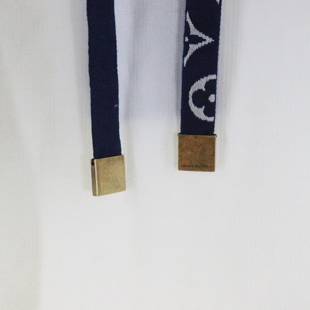 LOUIS VUITTON(ルイヴィトン) 25SS LVラインストーンロゴ モノグラムドローコードスウェットパーカー フーディ RM252MQ ZA8 HSY25W ホワイト