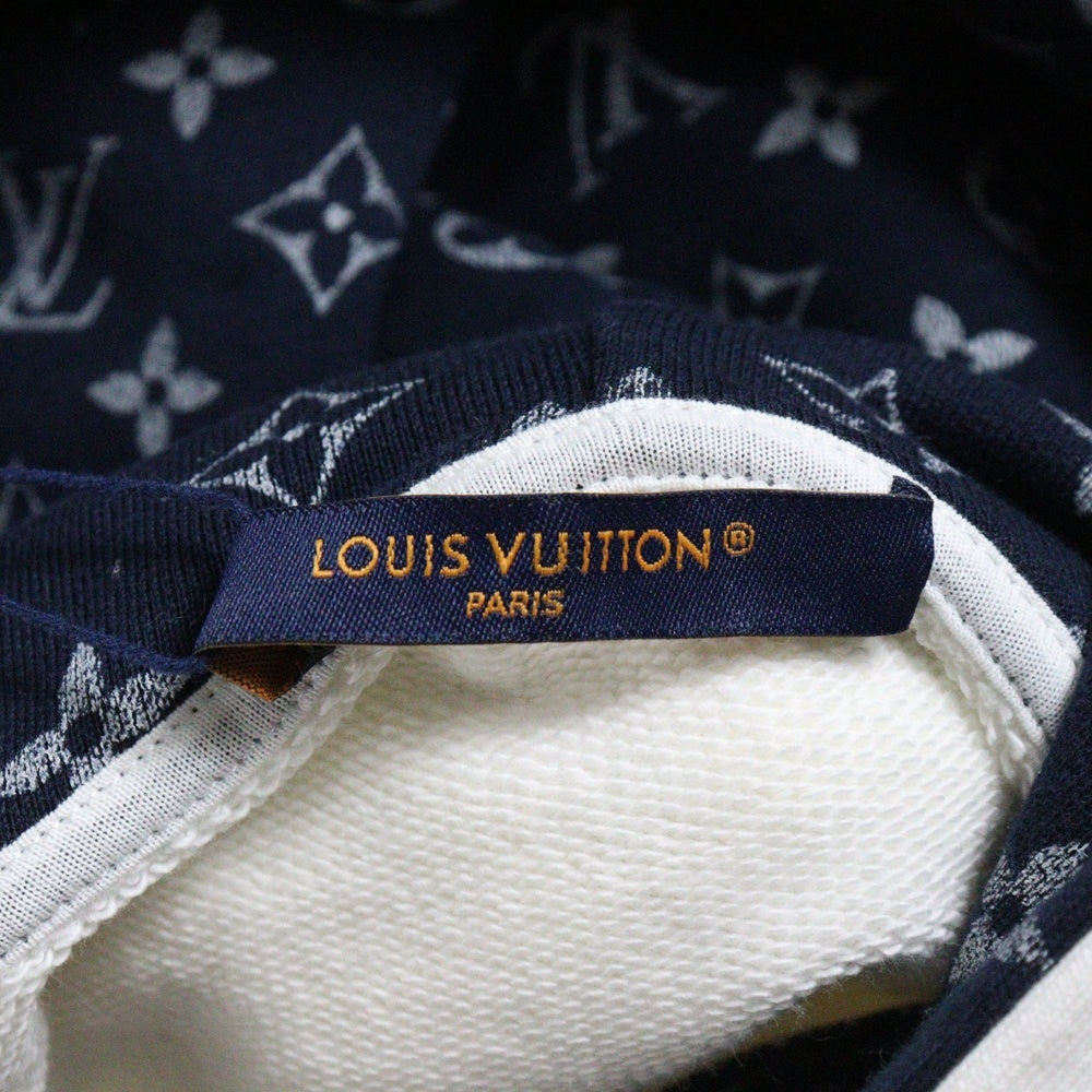 LOUIS VUITTON(ルイヴィトン) 25SS LVラインストーンロゴ モノグラムドローコードスウェットパーカー フーディ RM252MQ ZA8 HSY25W ホワイト