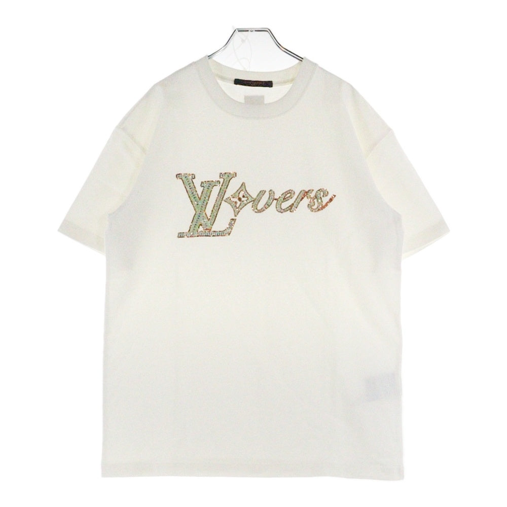 LOUIS VUITTON(ルイヴィトン) 24AW LV Lovers ビジューロゴ装飾 半袖Tシャツ RM242MM NPL HRY29W ホワイト