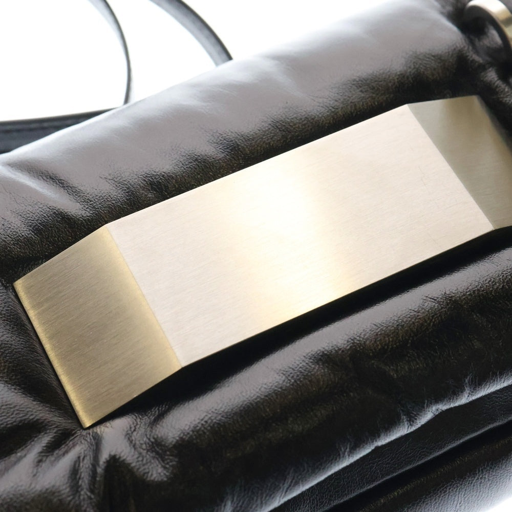 Rick Owens(リックオウエンス) 25SS PILLOW GRIFFIN ピロー グリフィン レザー ショルダーバッグ ブラック/シルバー RA01E0645