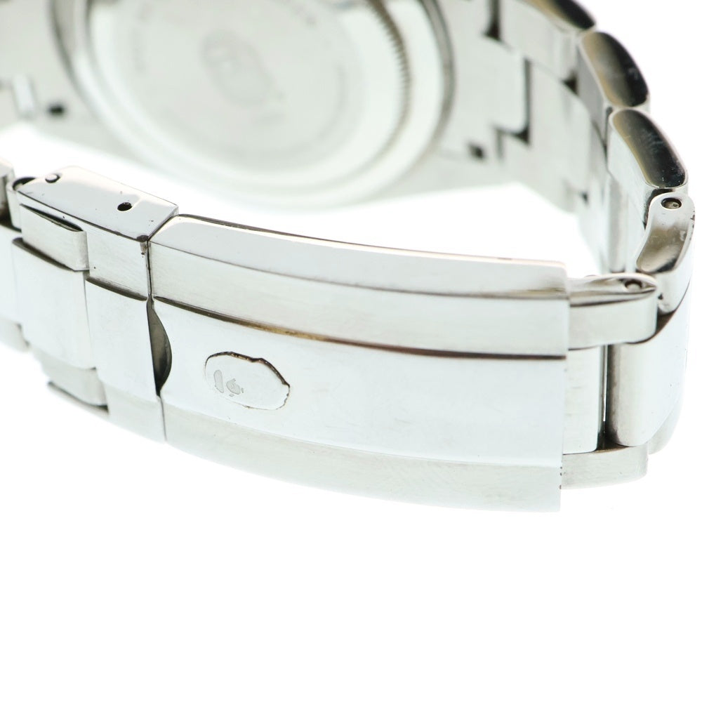 A BATHING APE(アベイシングエイプ) T002 BAPEX 自動巻き 腕時計 黒文字盤 シルバー