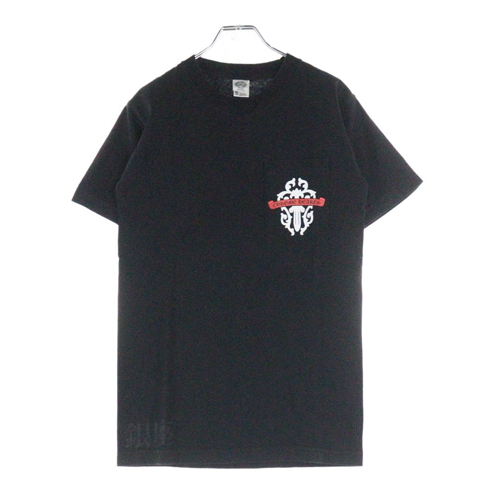 CHROME HEARTS(クロムハーツ) 東京 銀座限定 ヴァインダガー スクロールラベルプリント クルーネック 半袖Tシャツ カットソー ブラック