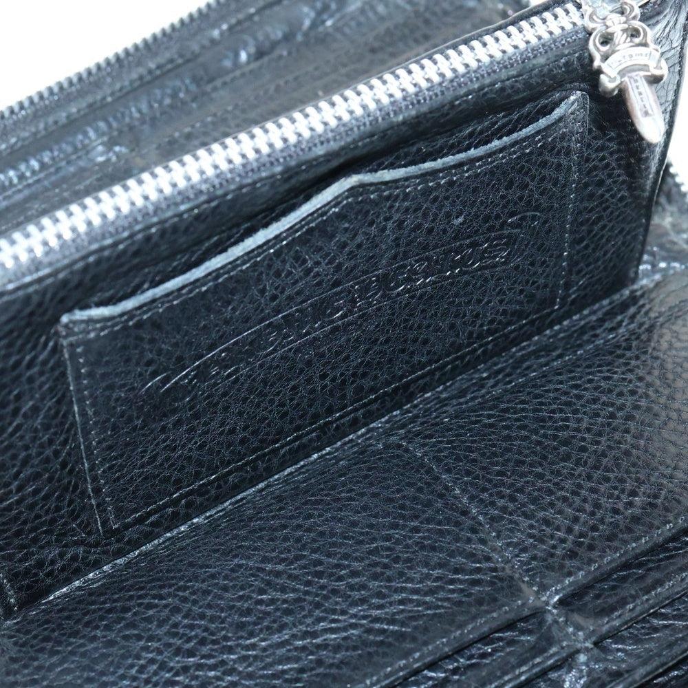 CHROME HEARTS(クロムハーツ) REC F ZIP ダブル フレアニー ラウンドジップ レザー ロングウォレット 長財布 ブラック
