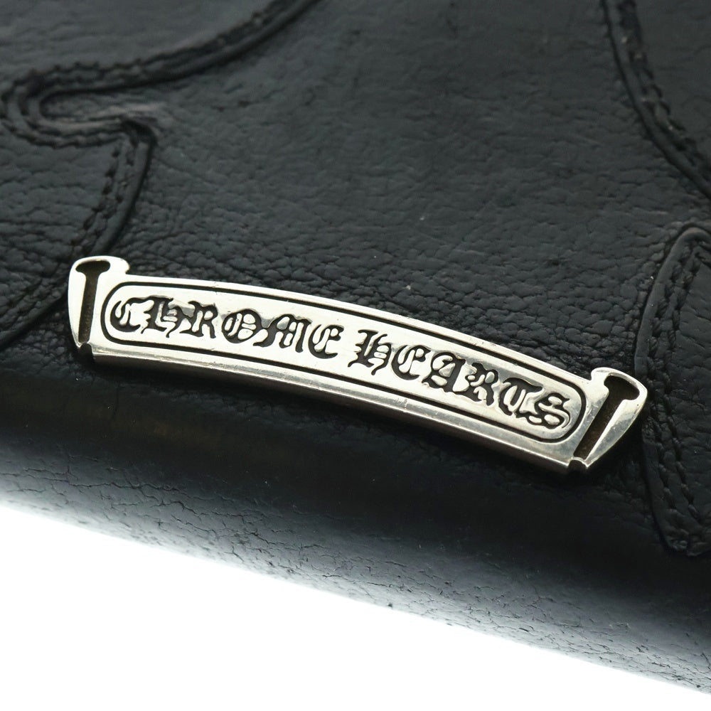 CHROME HEARTS(クロムハーツ) REC F ZIP ダブル フレアニー ラウンドジップ レザー ロングウォレット 長財布 ブラック