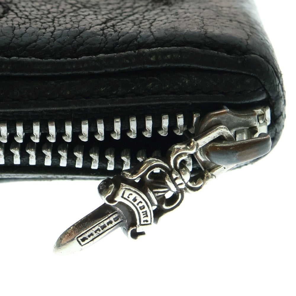 CHROME HEARTS(クロムハーツ) REC F ZIP ダブル フレアニー ラウンドジップ レザー ロングウォレット 長財布 ブラック