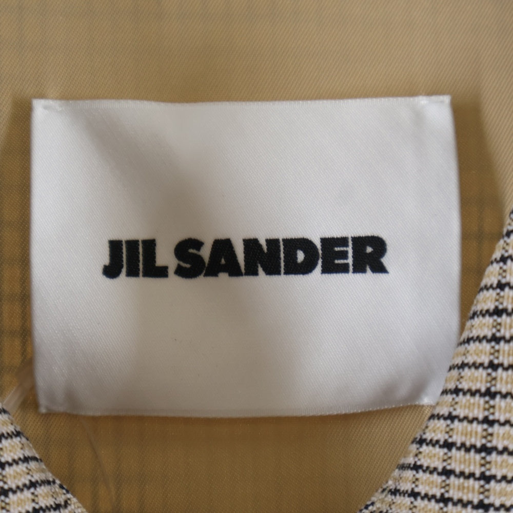 JIL SANDER(ジルサンダー) 24AW Virgin Wool Shirt J22DL0256 J40177 ジップアップ チェック柄 ジャケット べージュ