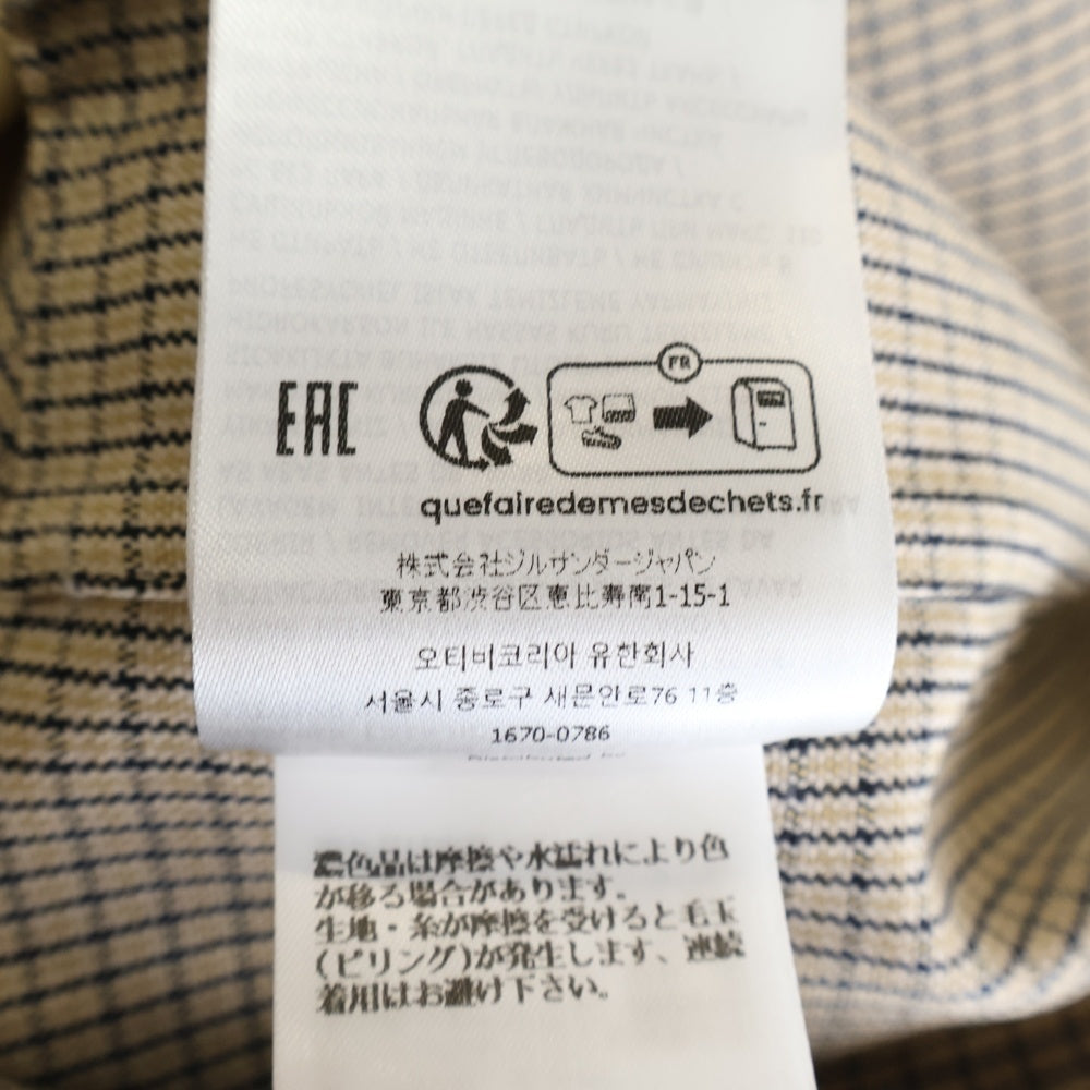 JIL SANDER(ジルサンダー) 24AW Virgin Wool Shirt J22DL0256 J40177 ジップアップ チェック柄 ジャケット べージュ