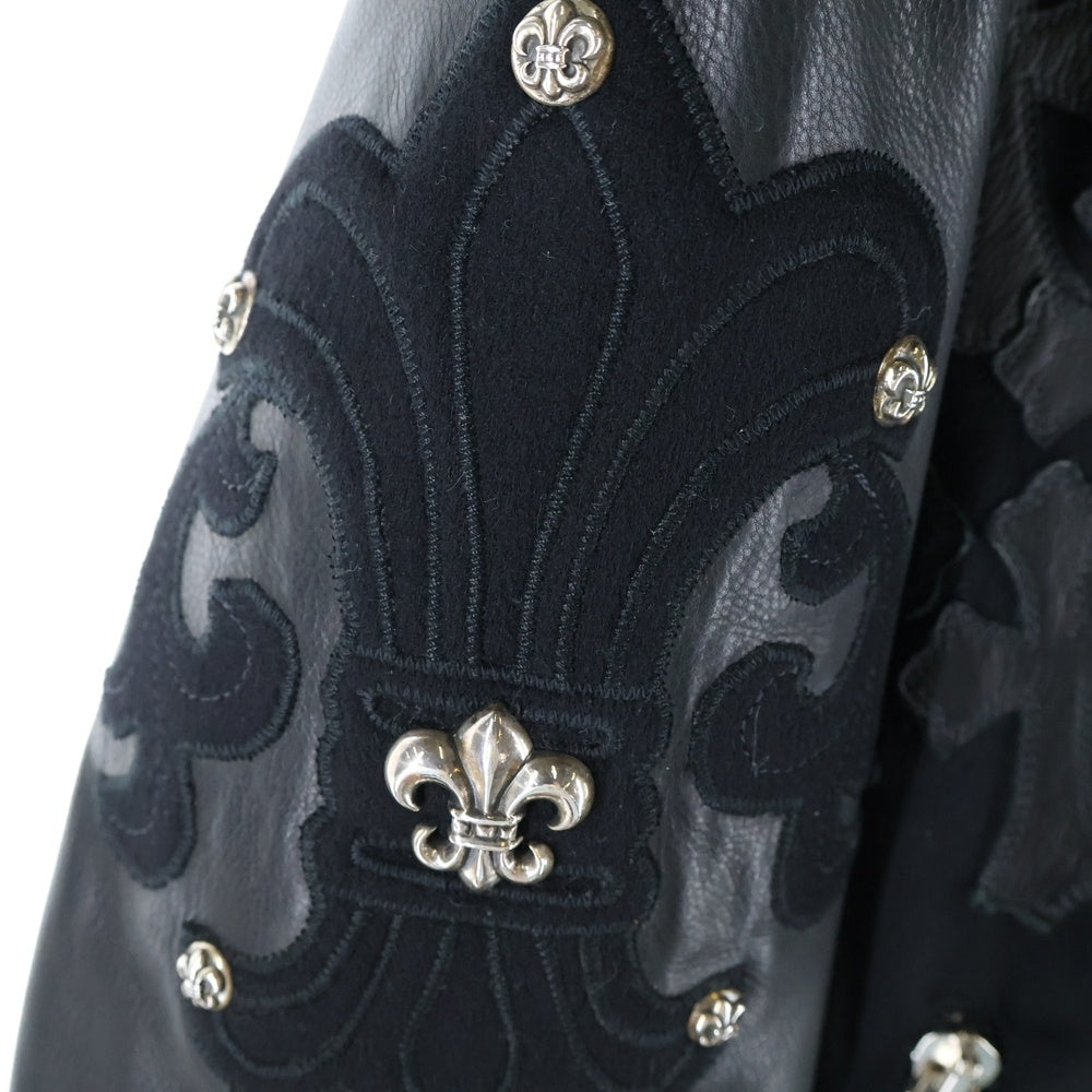 CHROME HEARTS(クロムハーツ) LETTERMAN JACKET クロスパッチ レターマン ジャケット スタジャン ブラック