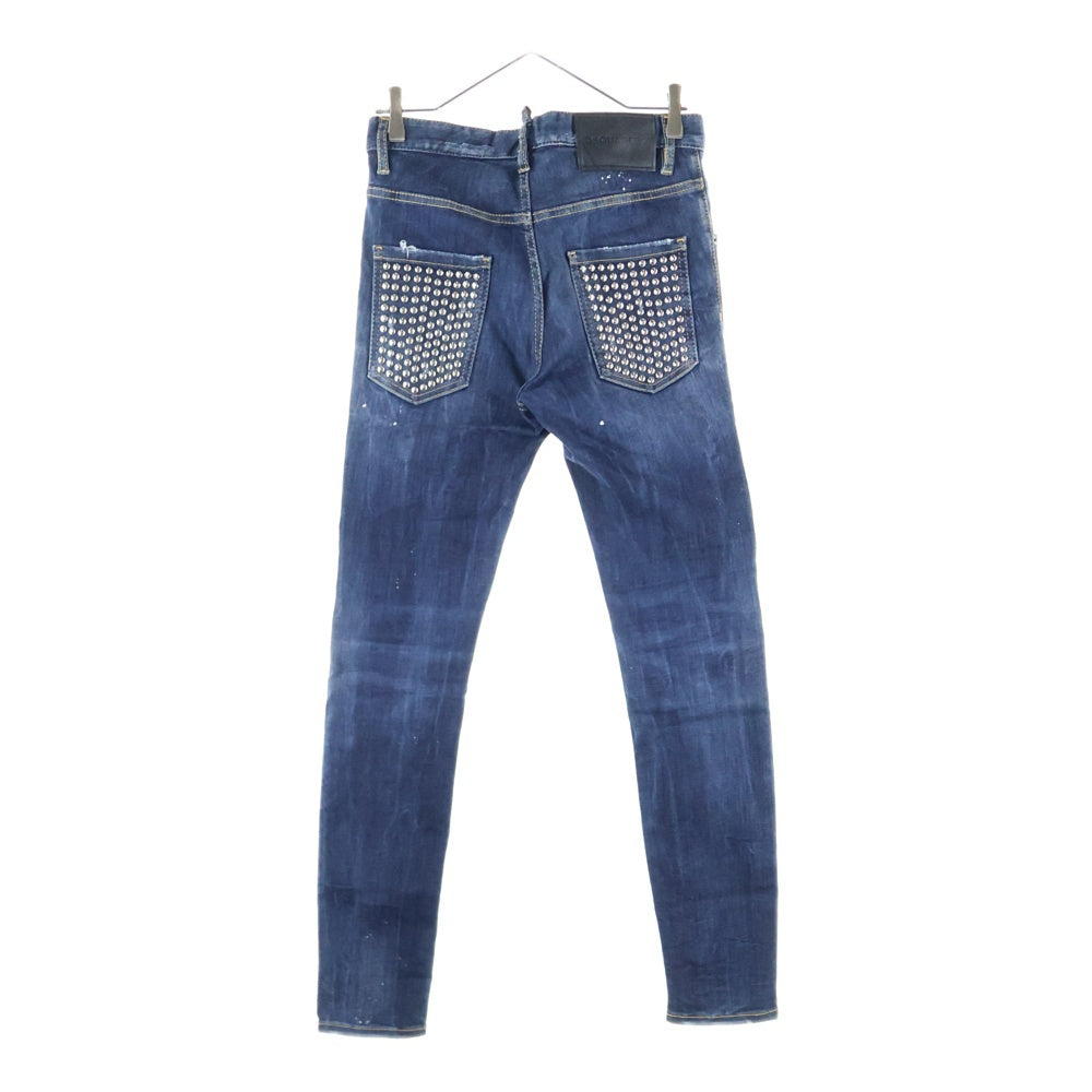 DSQUARED2(ディースクエアード) SUPER TWINKY JEAN スーパートゥインキージーンズ ダメージ加工 インディゴ S74LB0923S30708