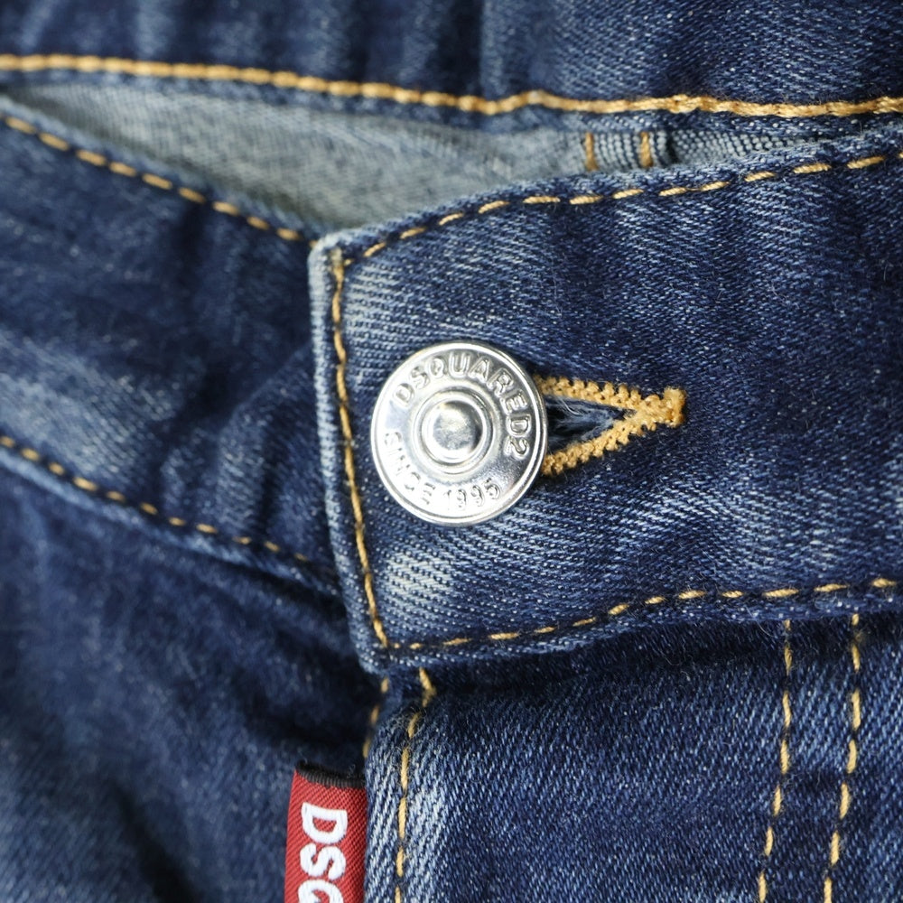 DSQUARED2(ディースクエアード) SUPER TWINKY JEAN スーパートゥインキージーンズ ダメージ加工 インディゴ S74LB0923S30708