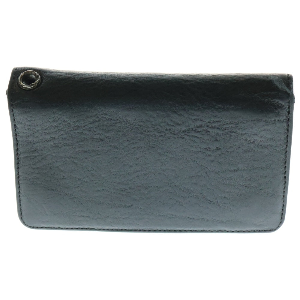 CHROME HEARTS(クロムハーツ) 1ZIP 1ジップ クロスボールボタン レザーウォレット 財布 ブラック BCA362