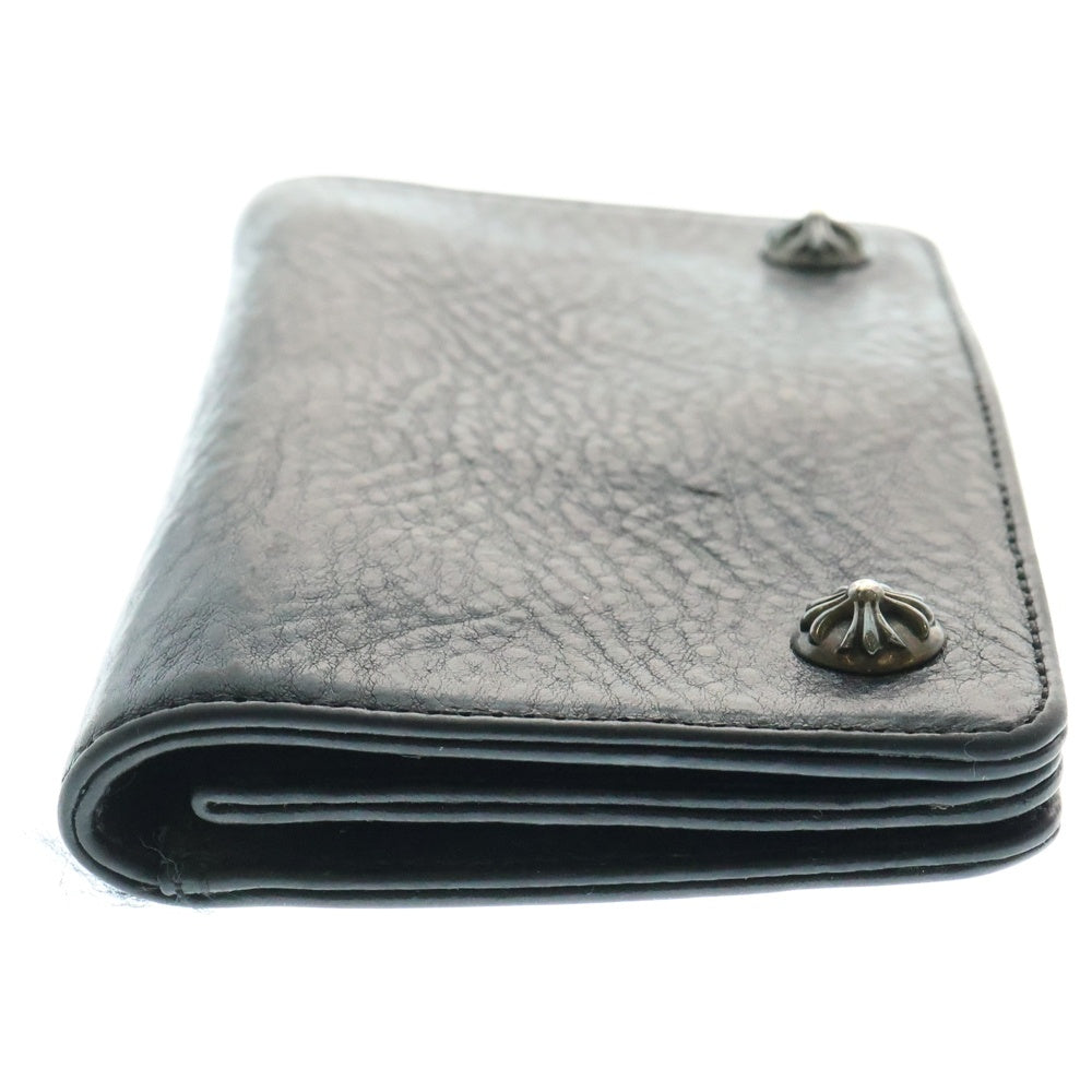 CHROME HEARTS(クロムハーツ) 1ZIP 1ジップ クロスボールボタン レザーウォレット 財布 ブラック BCA362
