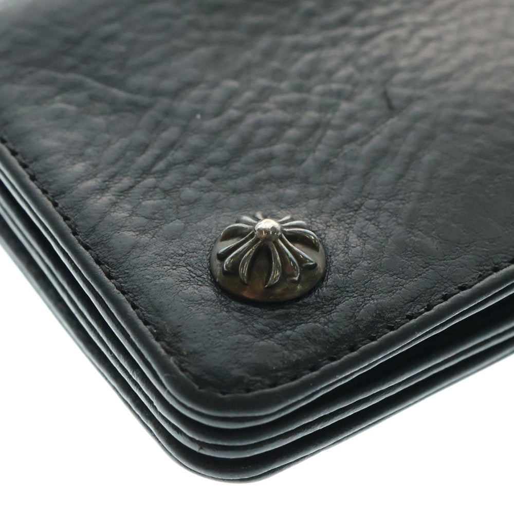 CHROME HEARTS(クロムハーツ) 1ZIP 1ジップ クロスボールボタン レザーウォレット 財布 ブラック BCA362