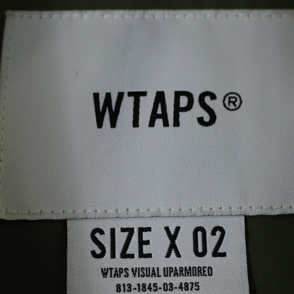WTAPS(ダブルタップス) 20AW BIVOUAC JACKET POLY TAFFETA 202BRDT-JKM03 ロゴ刺繍 ダウン ジャケット カーキ