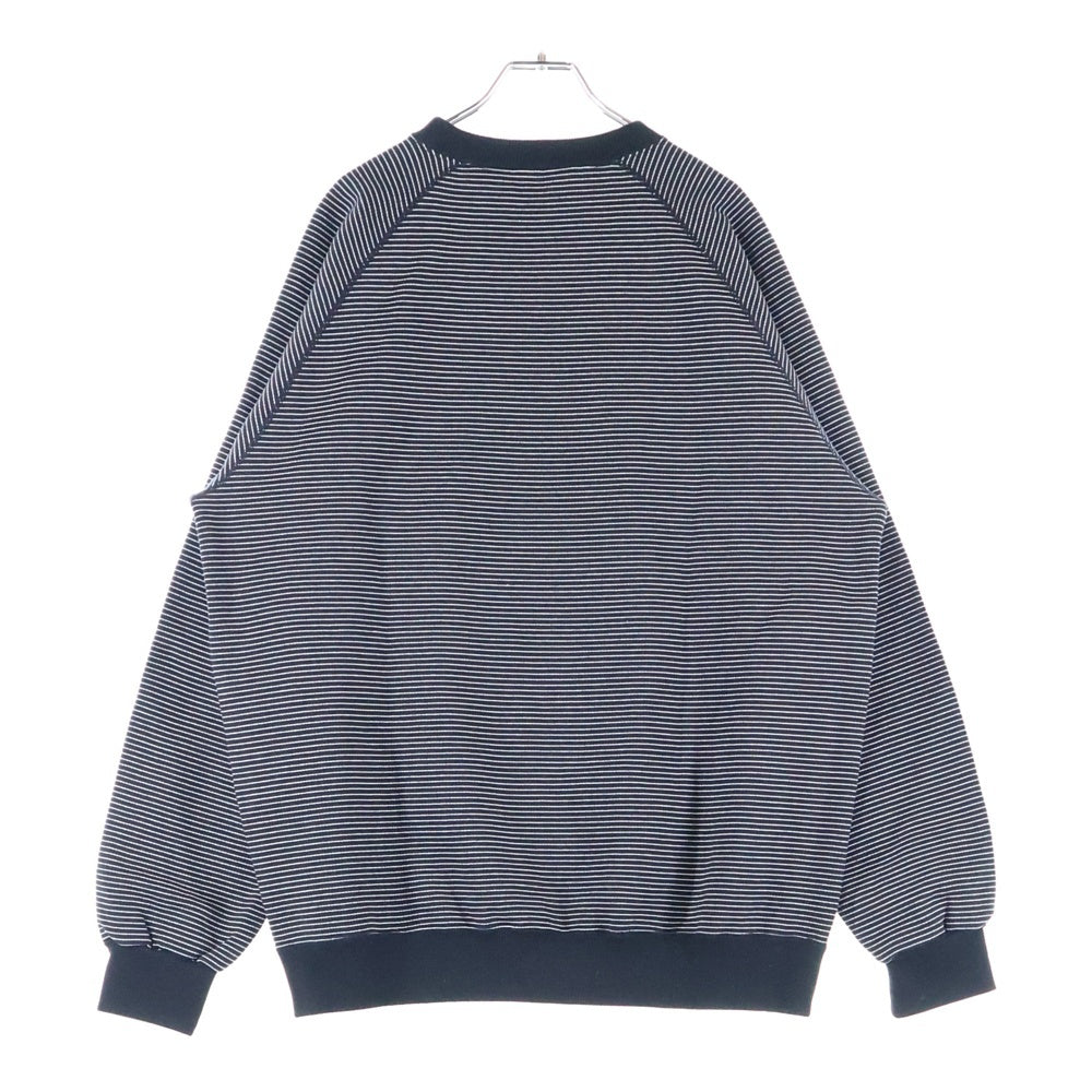 ENNOY(エンノイ) 24AW BORDER CREW AW24BRENCT01NTL ボーダー クルーネック スウェットシャツ トレーナー ブラック/ホワイト