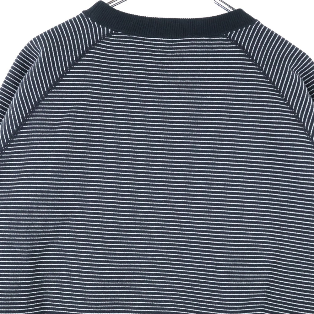 ENNOY(エンノイ) 24AW BORDER CREW AW24BRENCT01NTL ボーダー クルーネック スウェットシャツ トレーナー ブラック/ホワイト