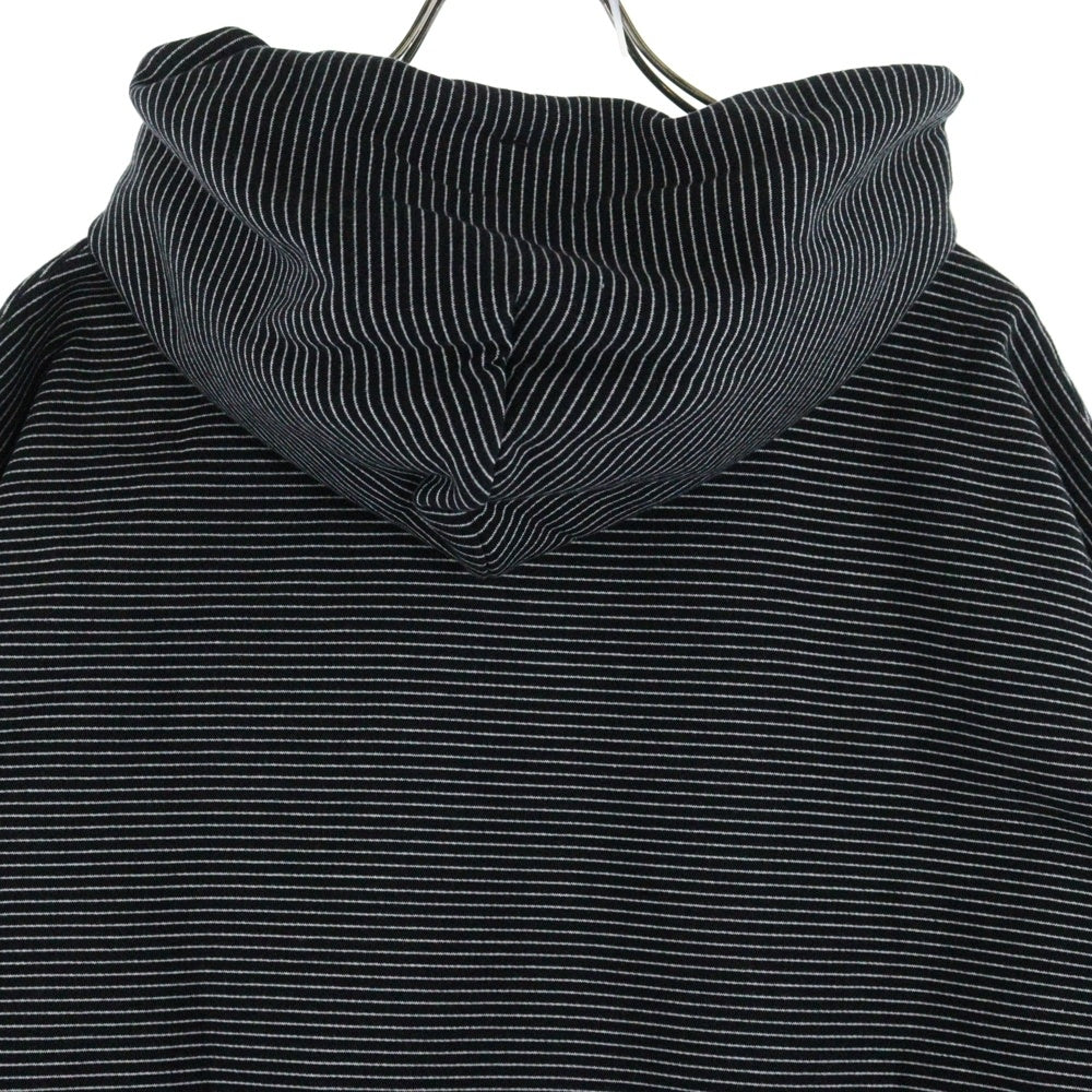 ENNOY(エンノイ) 24AW BORDER HOODY SWEAT AW24BRENCT02NTL ボーダー プルオーバーパーカー ブラック/ホワイト