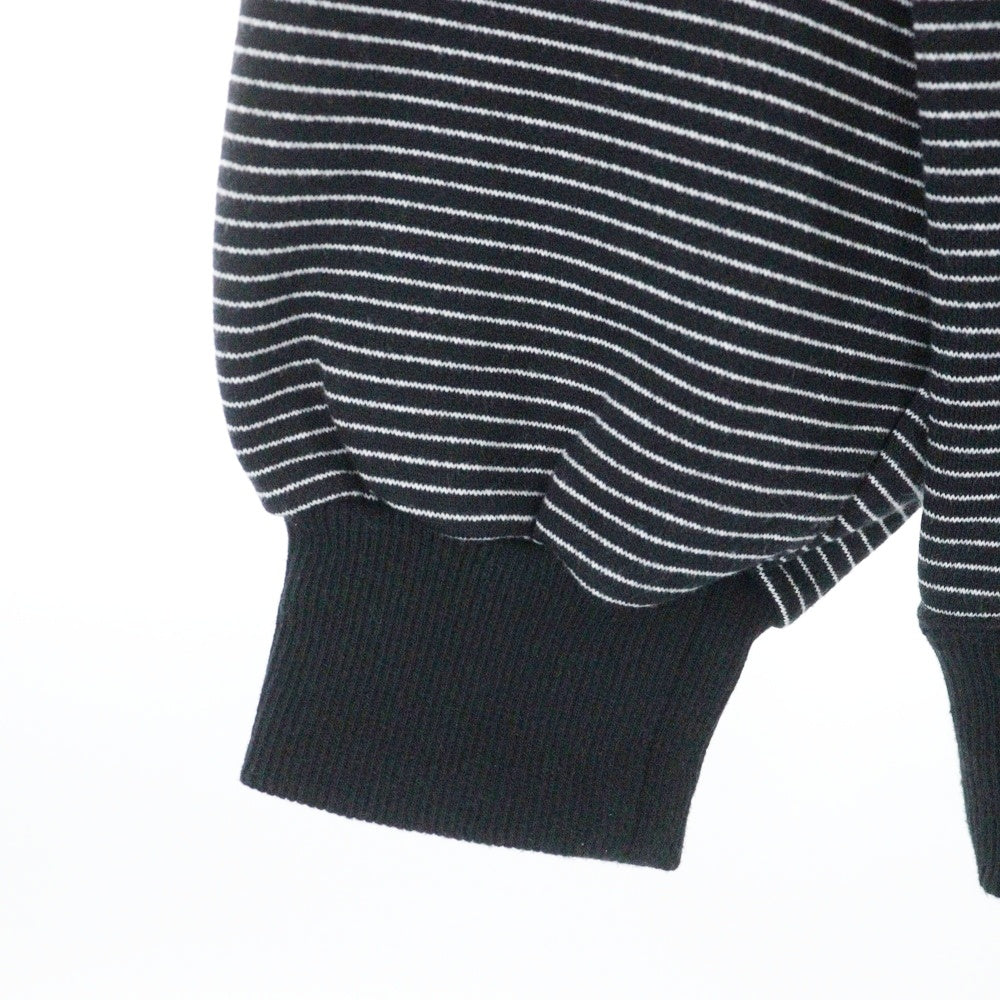 ENNOY(エンノイ) 24AW BORDER HOODY SWEAT AW24BRENCT02NTL ボーダー プルオーバーパーカー ブラック/ホワイト