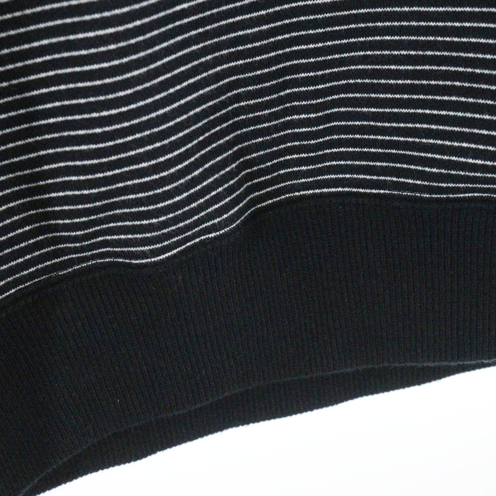 ENNOY(エンノイ) 24AW BORDER HOODY SWEAT AW24BRENCT02NTL ボーダー プルオーバーパーカー ブラック/ホワイト