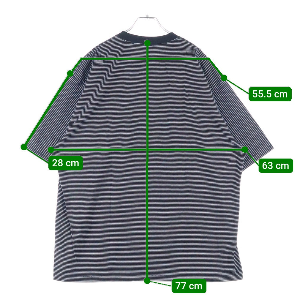 ENNOY(エンノイ) 23SS Border T-Shirt SS23BRENCT05AM ボーダー クルーネック 半袖Tシャツ カットソー ブラック/ホワイト