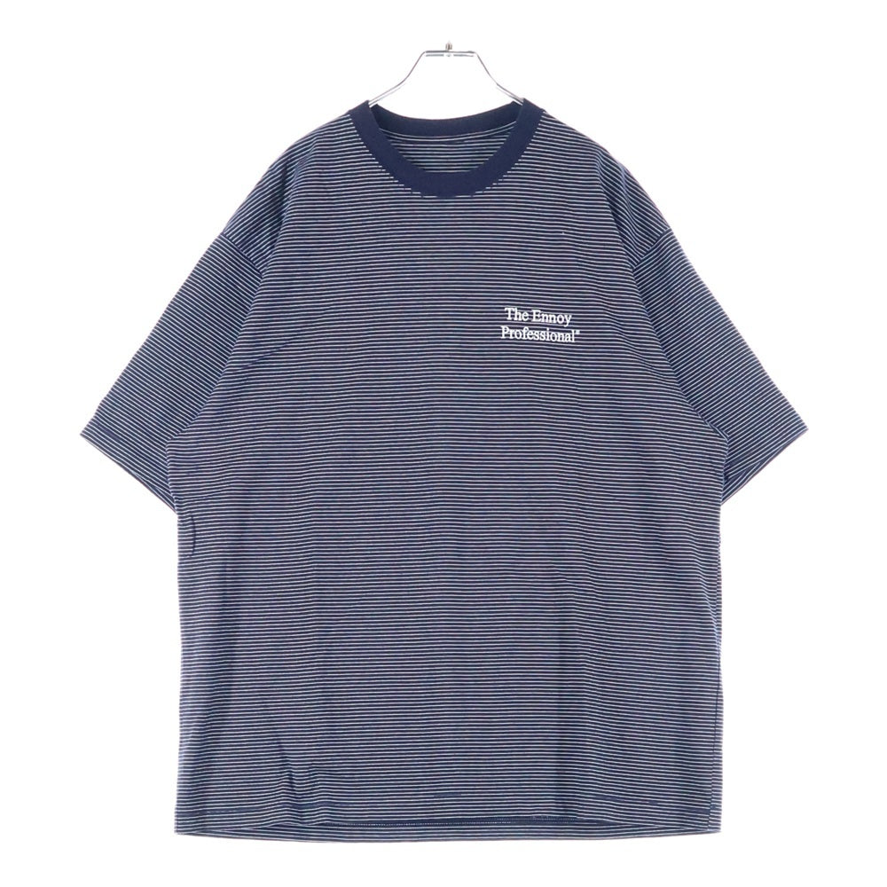ENNOY(エンノイ) 23SS Border T-Shirt SS23BRENCT05AM ボーダー クルーネック 半袖Tシャツ カットソー ネイビー/ホワイト