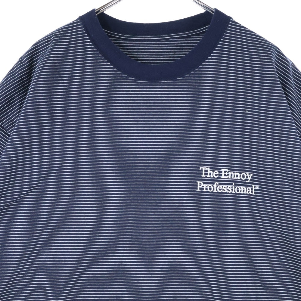 ENNOY(エンノイ) 23SS Border T-Shirt SS23BRENCT05AM ボーダー クルーネック 半袖Tシャツ カットソー ネイビー/ホワイト