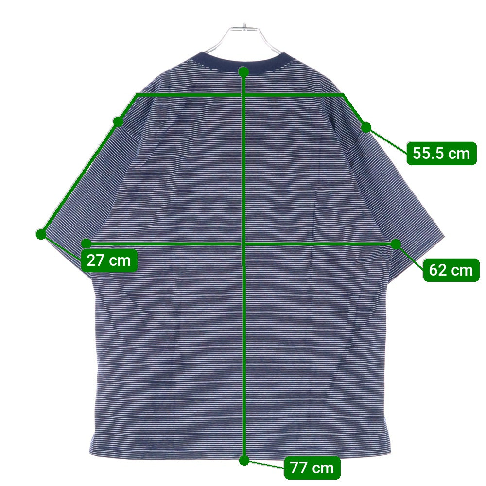 ENNOY(エンノイ) 23SS Border T-Shirt SS23BRENCT05AM ボーダー クルーネック 半袖Tシャツ カットソー ネイビー/ホワイト