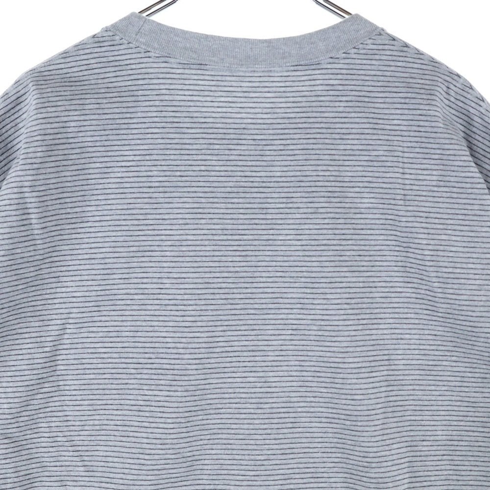 ENNOY(エンノイ) 23SS Border T-Shirt SS23BRENCT05AM ボーダー クルーネック 半袖Tシャツ カットソー グレー/ブラック