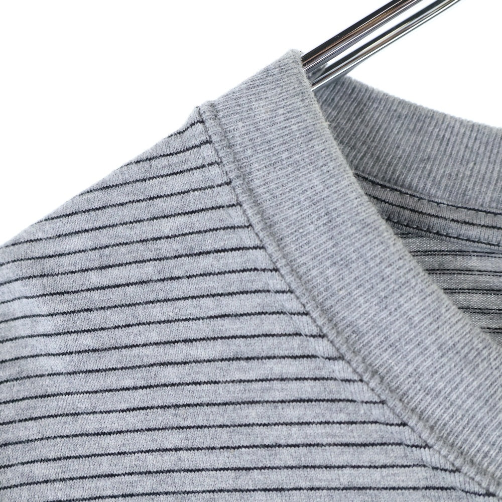 ENNOY(エンノイ) 23SS Border T-Shirt SS23BRENCT05AM ボーダー クルーネック 半袖Tシャツ カットソー グレー/ブラック