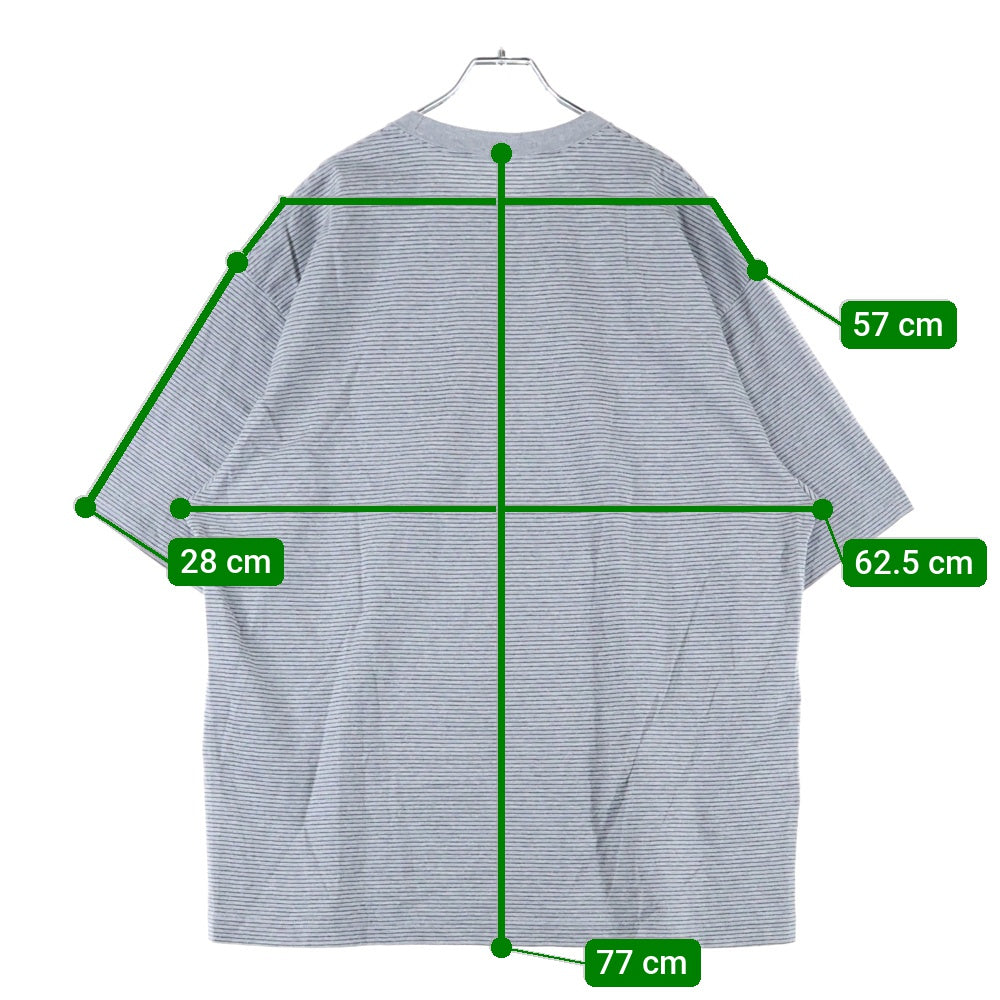ENNOY(エンノイ) 23SS Border T-Shirt SS23BRENCT05AM ボーダー クルーネック 半袖Tシャツ カットソー グレー/ブラック