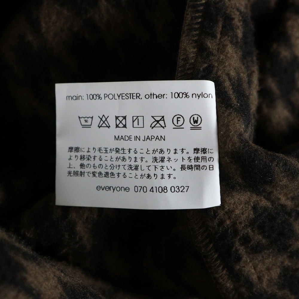 everyone(エブリワン) Houndstooth Snap Pullover Fleece EV23-CS11 ハウンドトゥース ハーフボタン フリースジャケット ブラウン