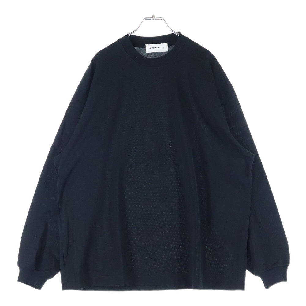 everyone(エブリワン) Cotton Long Sleeve T-Shirt EV23-CS05 クルーネック 長袖Tシャツ カットソー ブラック
