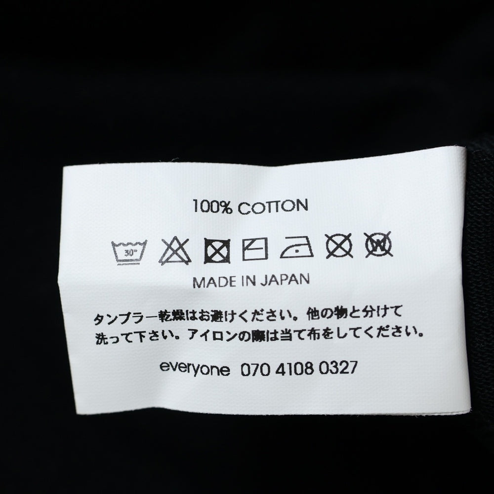 everyone(エブリワン) Cotton Long Sleeve T-Shirt EV23-CS05 クルーネック 長袖Tシャツ カットソー ブラック