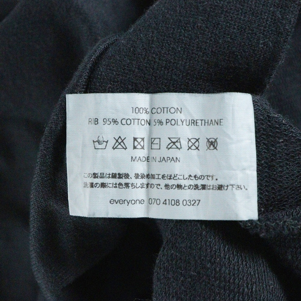 everyone(エブリワン) Cotton Crew Neck T-Shirt EV24-CS26 クルーネック 長袖Tシャツ カットソー ブラック