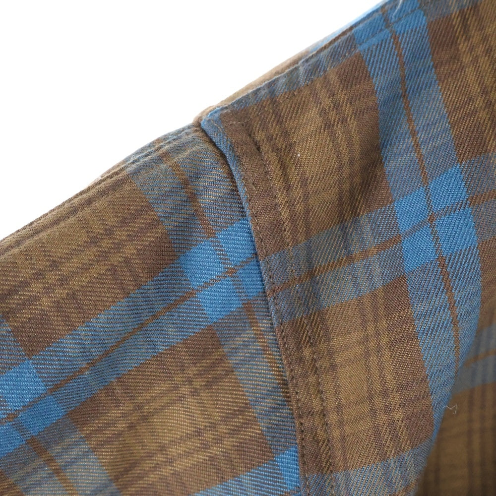 DAIWA PIER39(ダイワ ピアサーティナイン) 21AW TECH FLANNEL WORKER'S SHIRTS BE-88021W チェック 長袖 ワーカーズシャツ ブラウン/ブルー