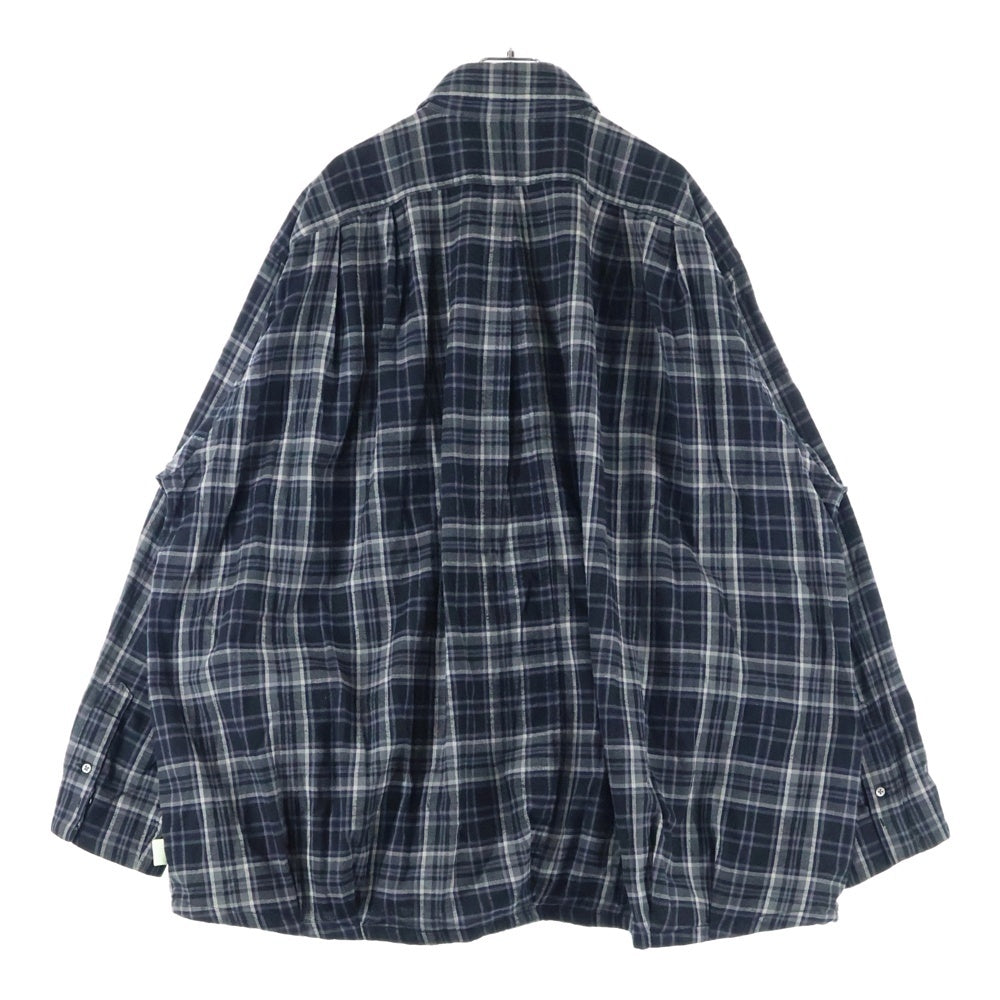 SSZ(エスエスズィー) 21AW Balloon Shirts 21F-SK020 フランネル バルーンチェック長袖シャツ ブラック/グレー