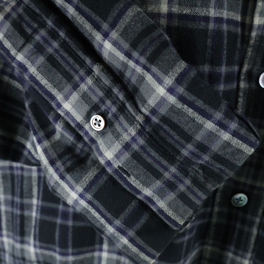 SSZ(エスエスズィー) 21AW Balloon Shirts 21F-SK020 フランネル バルーンチェック長袖シャツ ブラック/グレー
