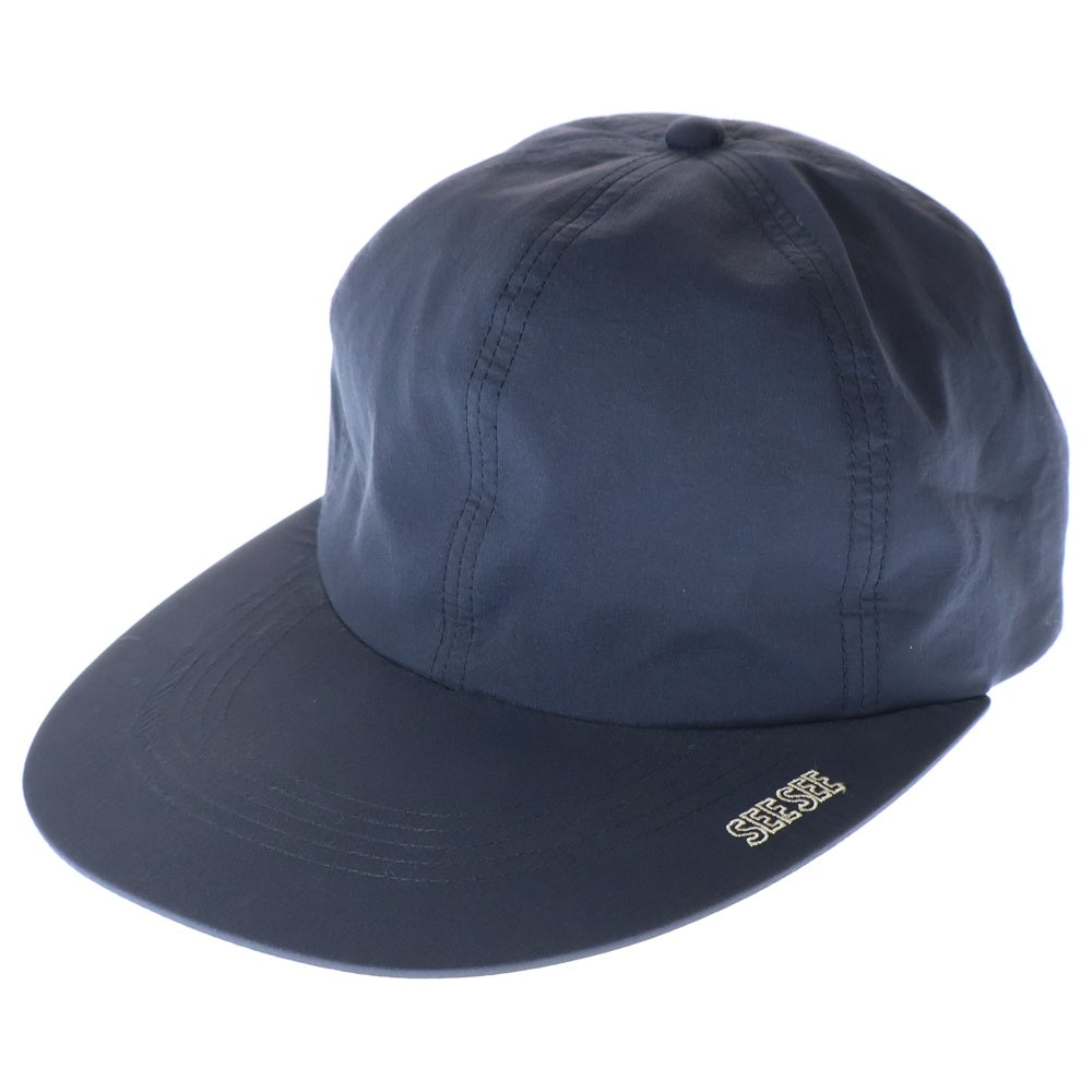 SEE SEE(シーシー) ロゴ刺繍 ナイロン ベースボールキャップ 帽子 ネイビー