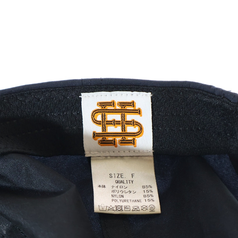 SEE SEE(シーシー) ロゴ刺繍 ナイロン ベースボールキャップ 帽子 ネイビー